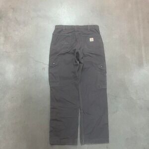 Carhartt men's grey relaxed fit ripstop carpenter pants flannel lined work 32